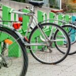 A special bike rack designed for electric bikes