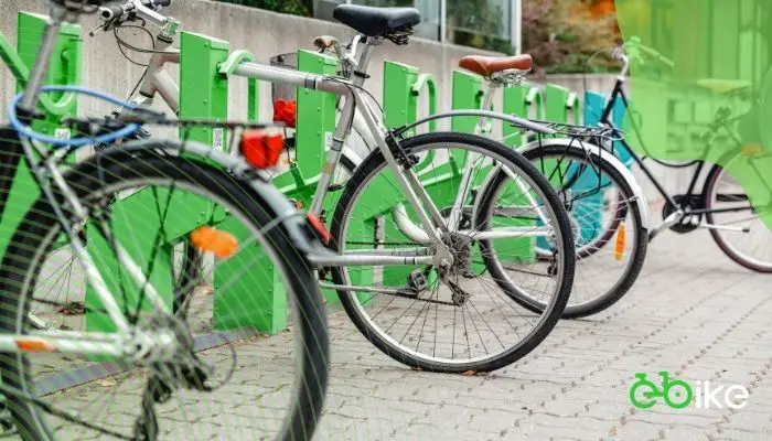 A special bike rack designed for electric bikes